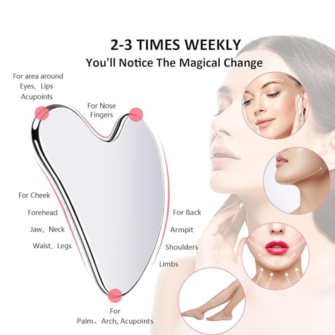 Premium Stainless Steel Gua Sha - For Sculpting & Face Lifting