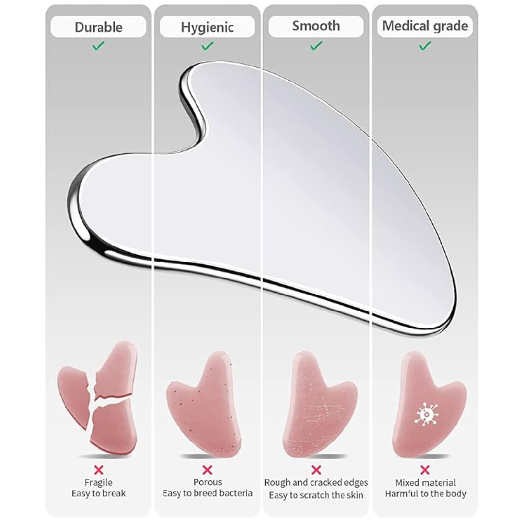 Premium Stainless Steel Gua Sha - For Sculpting & Face Lifting